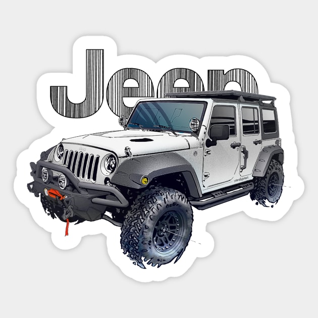 4dr JK – White Sticker by robert1117